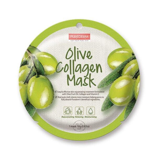 PUREDERM Circle Mask Olive Collagen 1pc