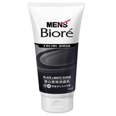 Kao Men's Biore Facial Wash Black & White Scrub 100g