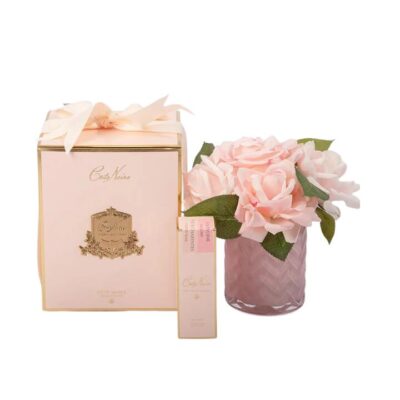 Cote Noire Herringbone Flower, Mixed Pink Roses